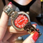 Replica Cartier Rotonde de Watch Lady 28mm Rose Gold Red Face